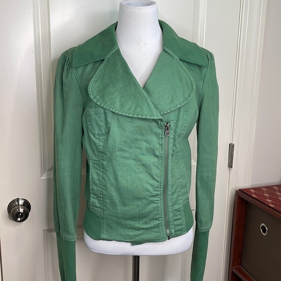Anthropologie Tulle Green Jacket Size M - Picture 3 of 17
